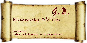 Gladovszky Móric névjegykártya
