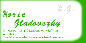 moric gladovszky business card